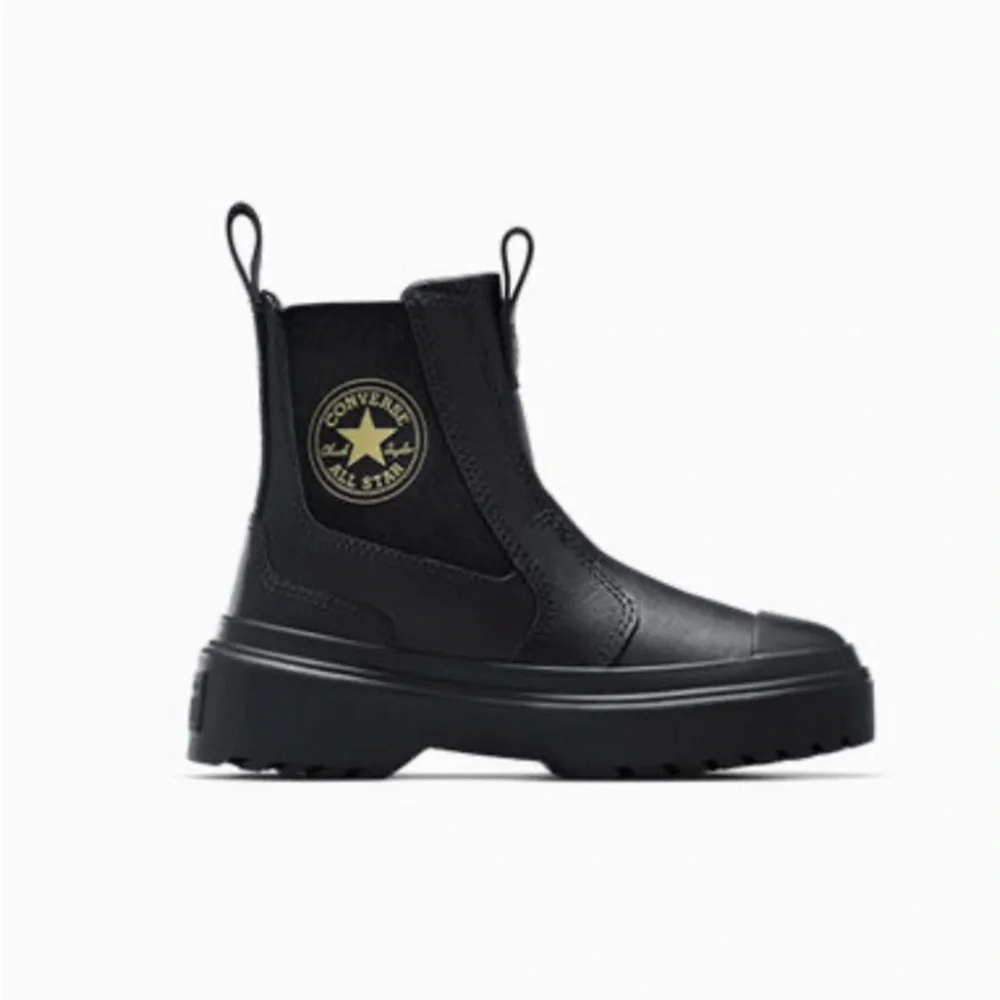 Converse Chuck Taylor All Star Lugged Chelsea Little Girl 3 Black Leather Boot